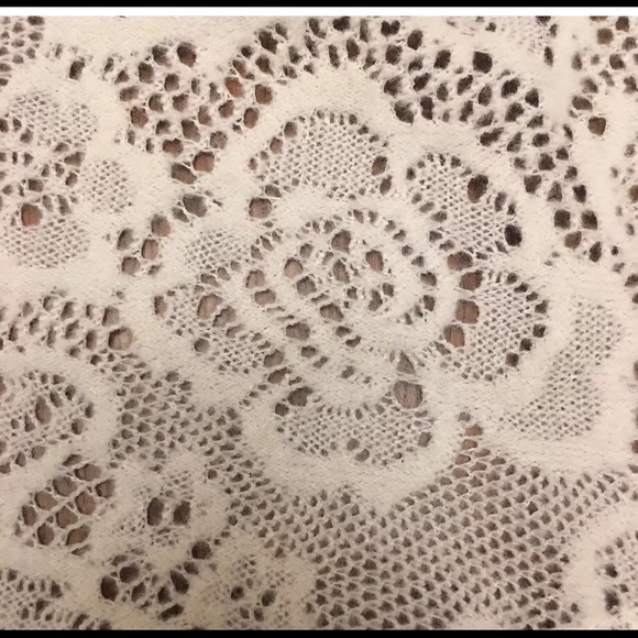 Free People Cream Lace Sweatshirt Boho Festival L - Picture 6 of 8